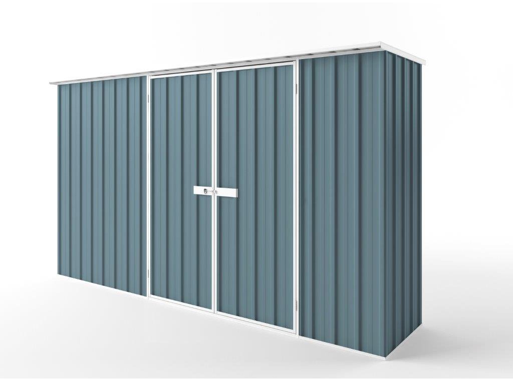 Flat Roof Garden Shed 3.75m (w) x 0.78m (d) Tall - 2.12m Blue Horizon Colour