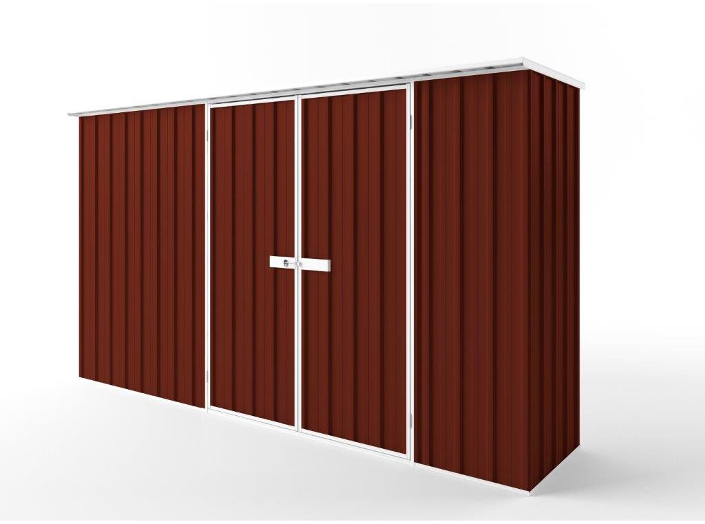 Flat Roof Garden Shed 3.75m (w) x 0.78m (d)x 2.12m (h)  Heritage Red Colour