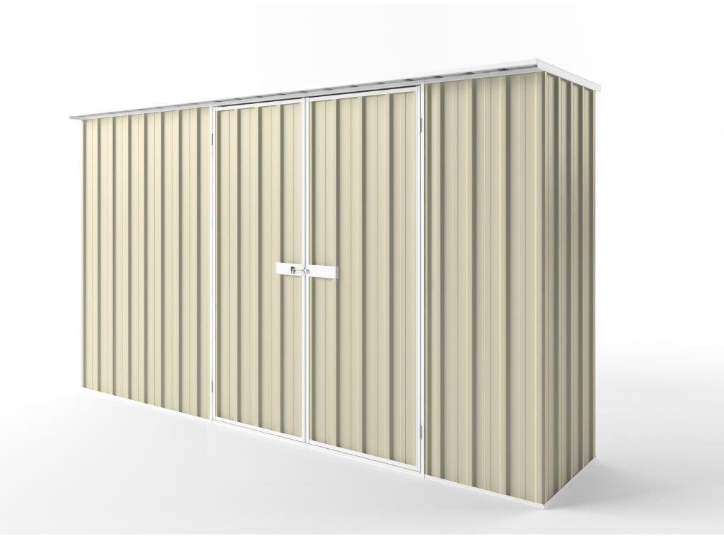 Flat Roof Garden Shed 3.75m (w) x 0.78m (d) Tall - 2.12m Smooth Cream Colour
