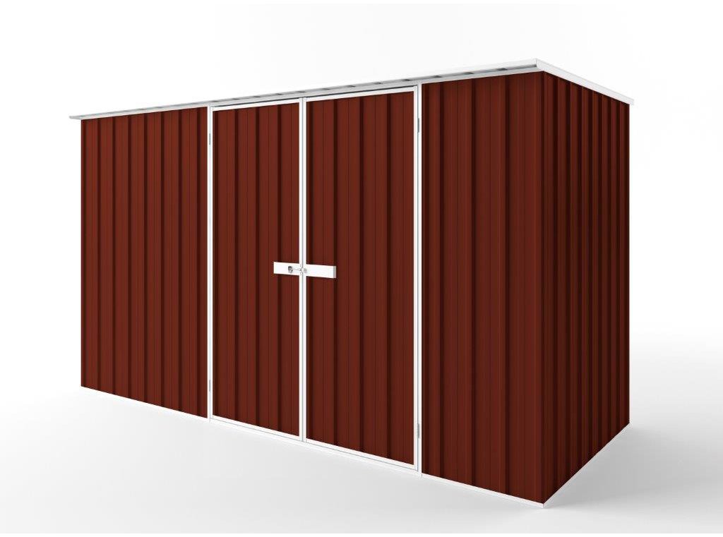 Flat Roof Garden Shed 3.75m (w) x 1.50m (d) Tall - 2.12m Heritage Red Colour