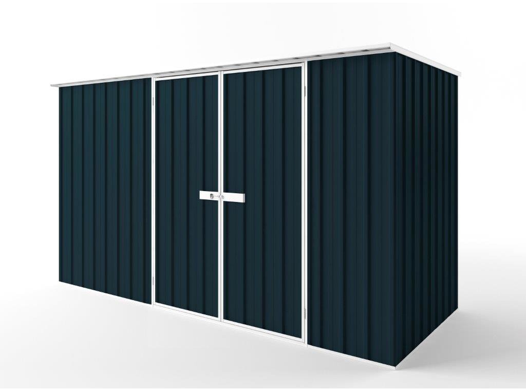 Flat Roof Garden Shed 3.75m (w) x 1.50m (d) Tall - 2.12m Mountain Blue Colour