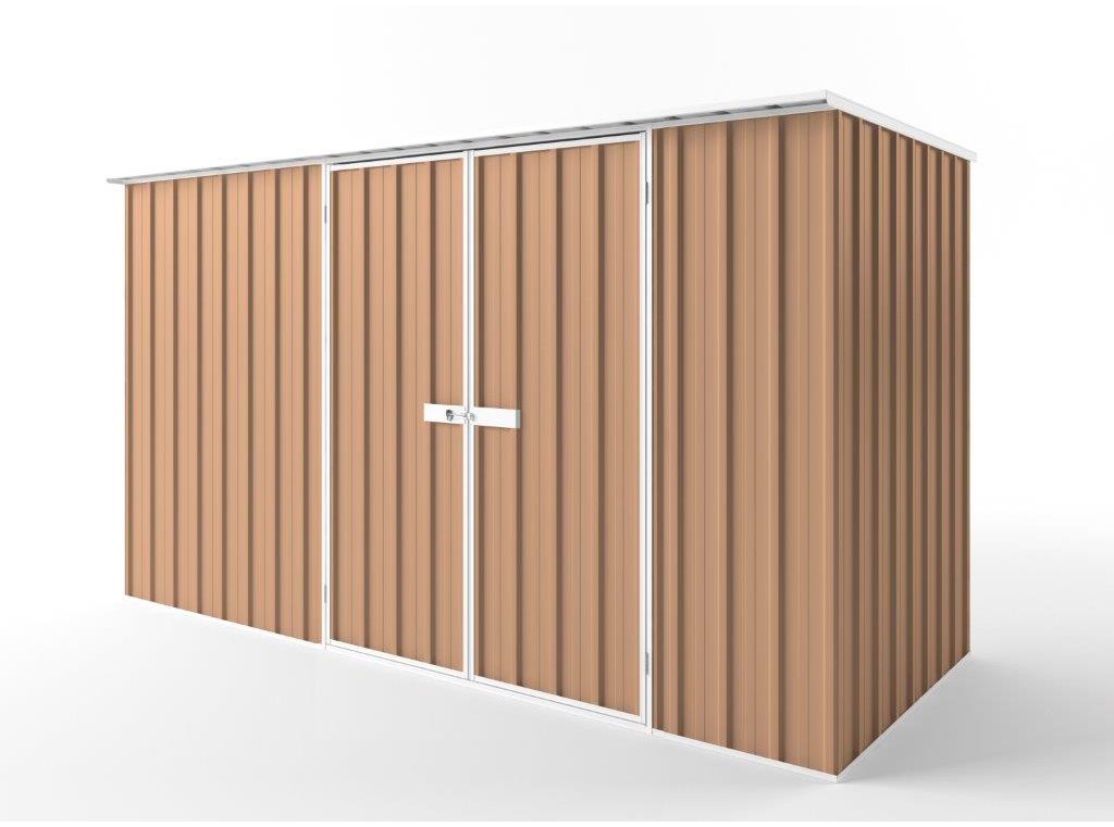 Flat Roof Garden Shed 3.75m (w) x 1.50m (d) Tall - 2.12m Pale Terracotta Colour