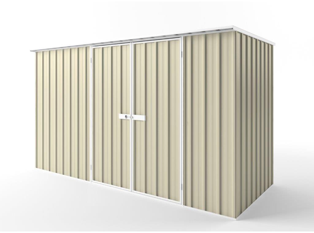 Flat Roof Garden Shed 3.75m (w) x 1.50m (d) Tall - 2.12m Smooth Cream Colour