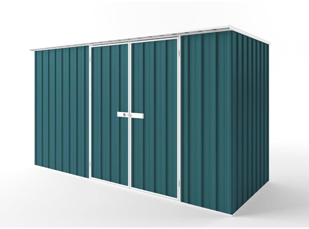 Flat Roof Garden Shed 3.75m (w) x 1.50m (d) Tall - 2.12m Torres Blue Colour