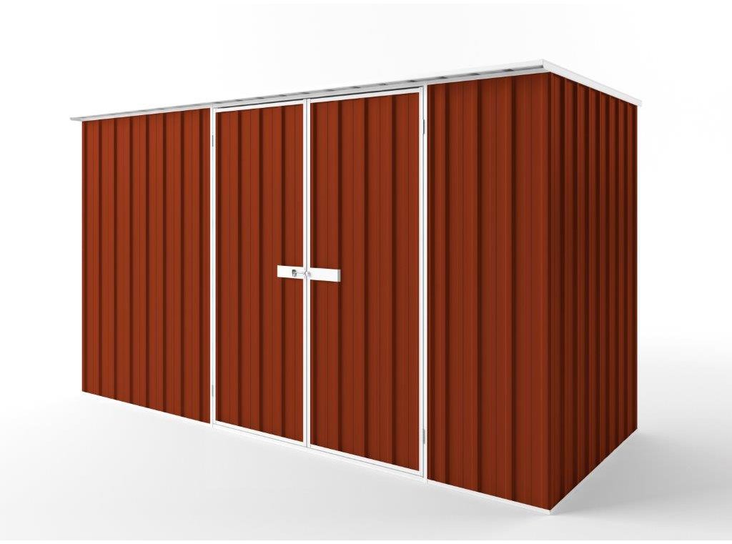 Flat Roof Garden Shed 3.75m (w) x 1.50m (d) Tall - 2.12m Tuscan Red Colour