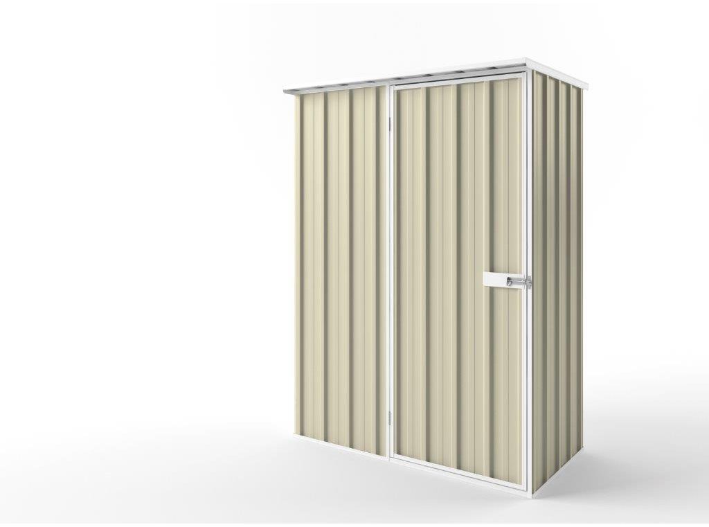 Flat Roof Garden Shed 1.50m (w) x 0.78m (d)x 2.12m (h)  Smooth Cream Colour