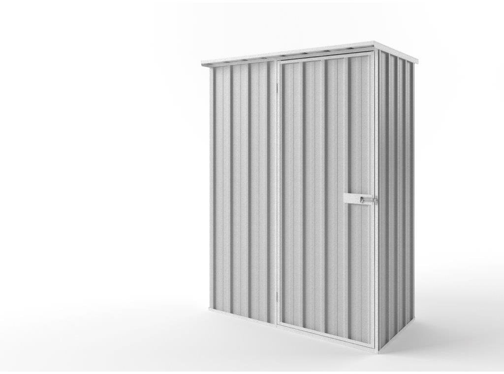 Flat Roof Garden Shed 1.50m (w) x 0.78m (d)x 2.12m (h)  Zinc Colour