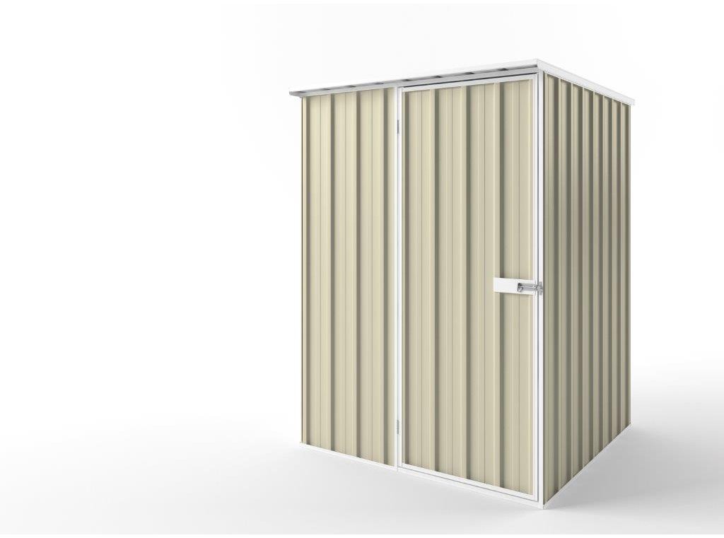 Flat Roof Garden Shed 1.50m (w) x 1.50m (d) Tall - 2.12m Smooth Cream Colour