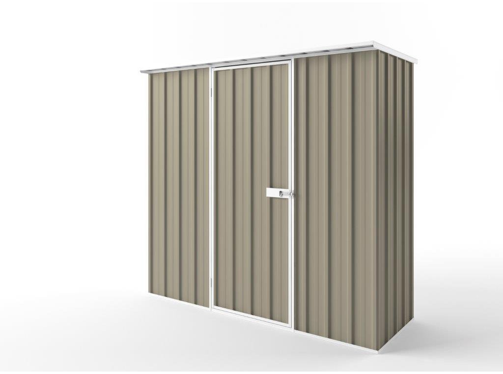 Flat Roof Garden Shed 2.25m (w) x 0.78m (d)x 2.12m (h)  Smooth Cream Colour