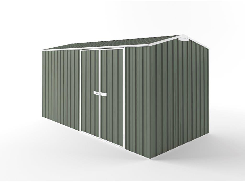 Truss Roof Garden Shed 4.50m (w) x 2.25m (d) Tall - 2.35m Mist Green Colour
