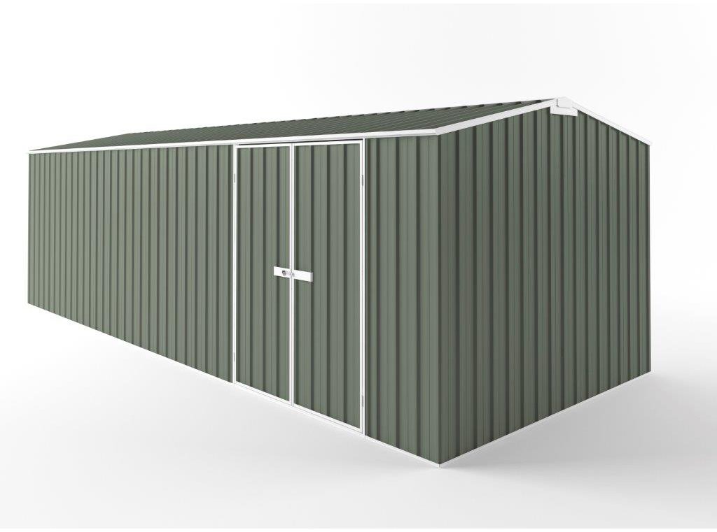 Truss Roof Garden Shed 7.50m (w) x 3.00m (d)x 2.40m (h)  Mist Green Colour