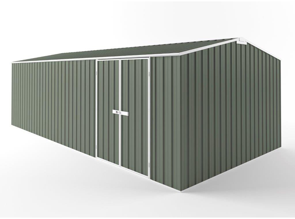 Truss Roof Garden Shed 7.50m (w) x 3.75m (d) Tall - 2.48m Mist Green Colour