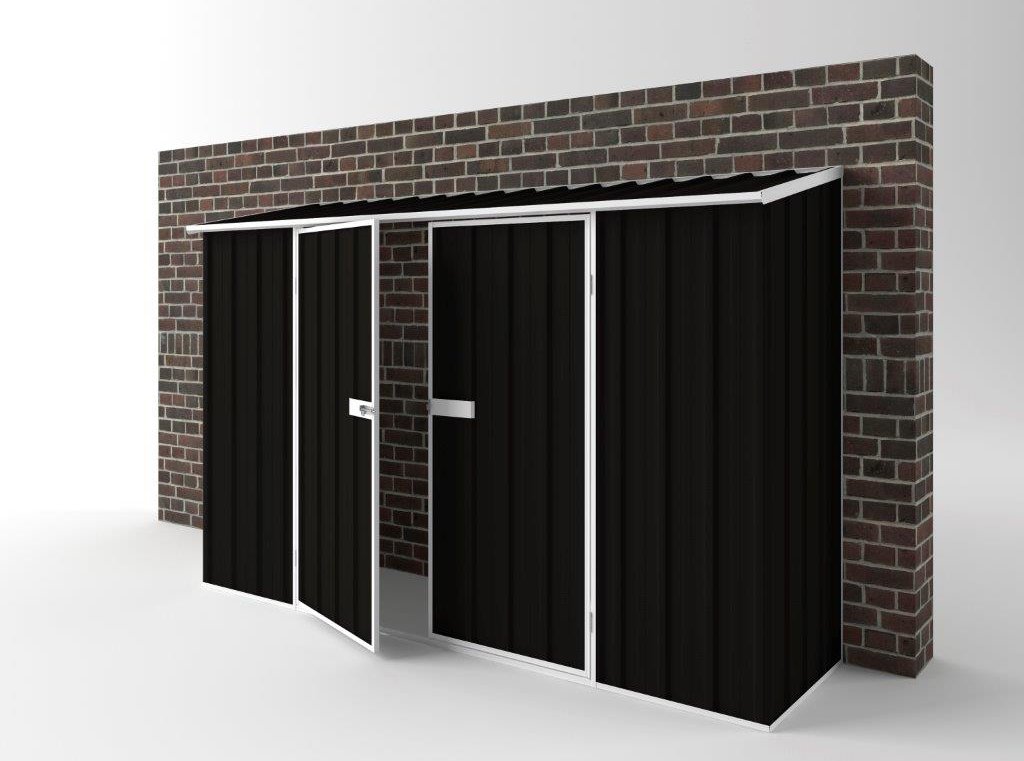 Off The Wall Garden Shed 3.00m (w) x 0.78m (d)x 1.95m (h)  Ebony Colour