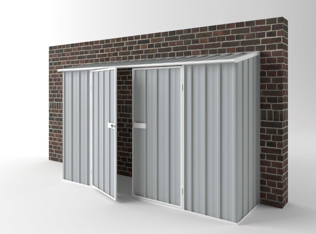 Off The Wall Garden Shed 3.00m (w) x 0.78m (d)x 1.95m (h)  Gull Grey Colour