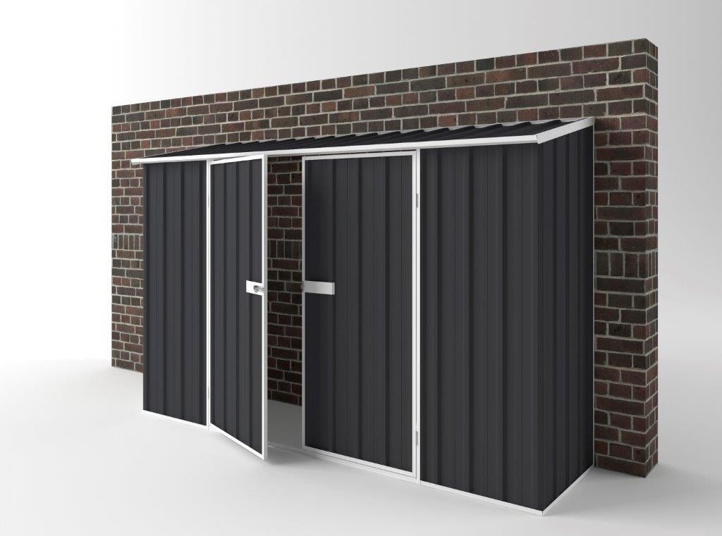 Off The Wall Garden Shed 3.00m (w) x 0.78m (d) Standard - 1.95m Iron Grey Colour