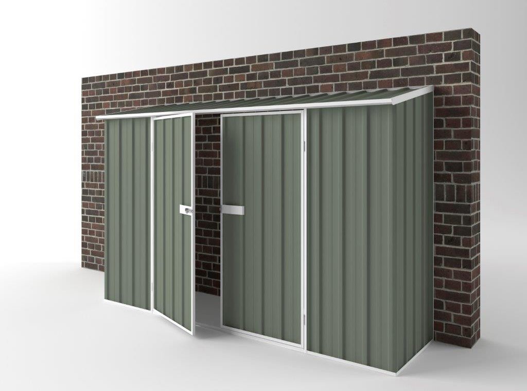 Off The Wall Garden Shed 3.00m (w) x 0.78m (d)x 1.95m (h)  Mist Green Colour