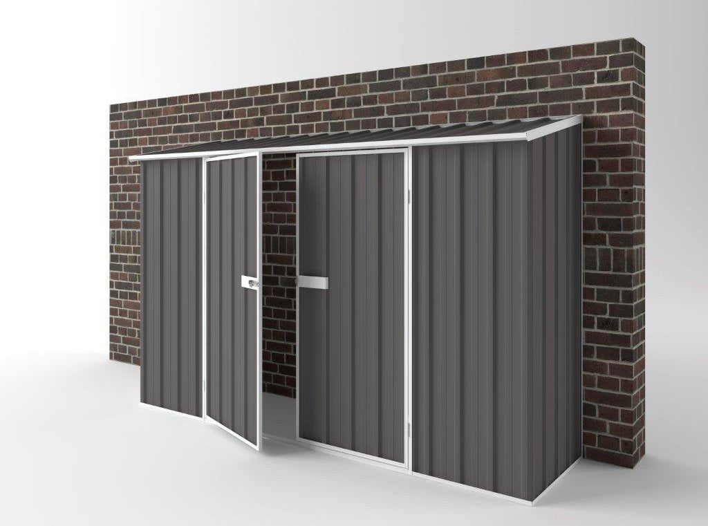 Off The Wall Garden Shed 3.00m (w) x 0.78m (d) Standard - 1.95m Slate Grey Colour