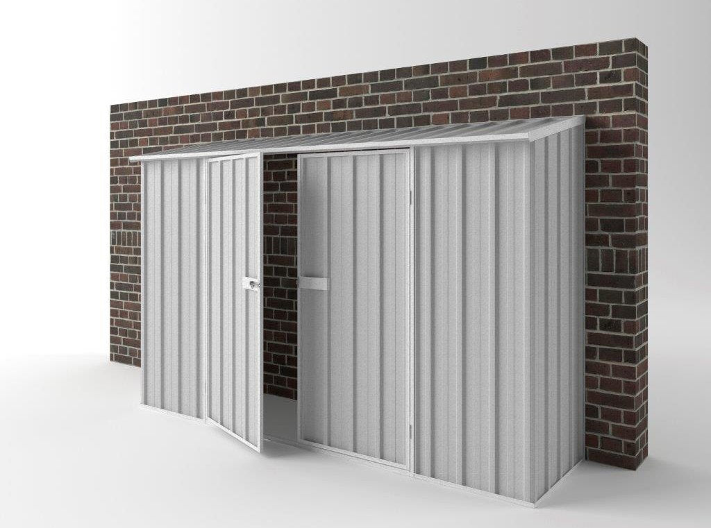 Off The Wall Garden Shed 3.00m (w) x 0.78m (d)x 1.95m (h)  Zinc Colour