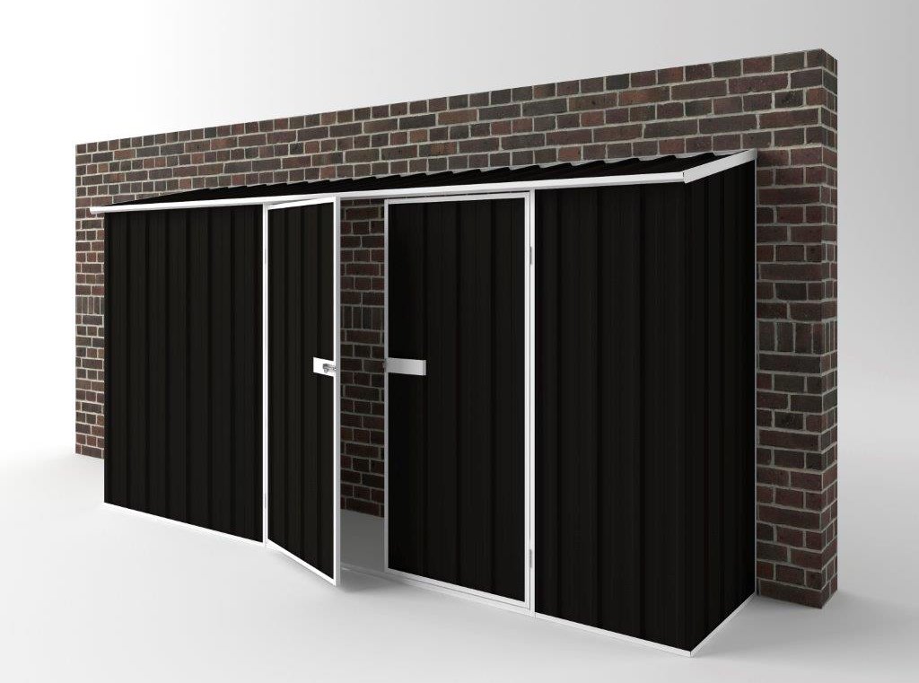 Off The Wall Garden Shed 3.75m (w) x 0.78m (d)x 1.95m (h)  Ebony Colour