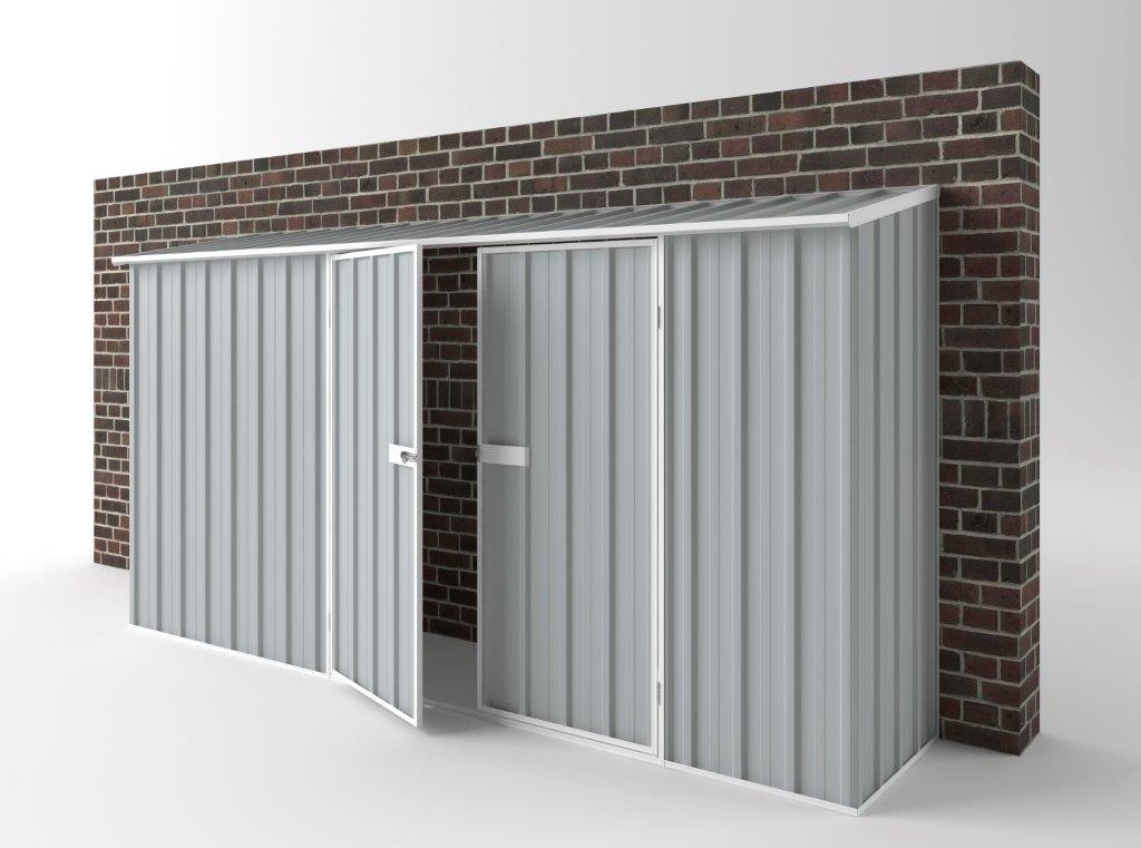 Off The Wall Garden Shed 3.75m (w) x 0.78m (d) Standard - 1.95m Gull Grey Colour