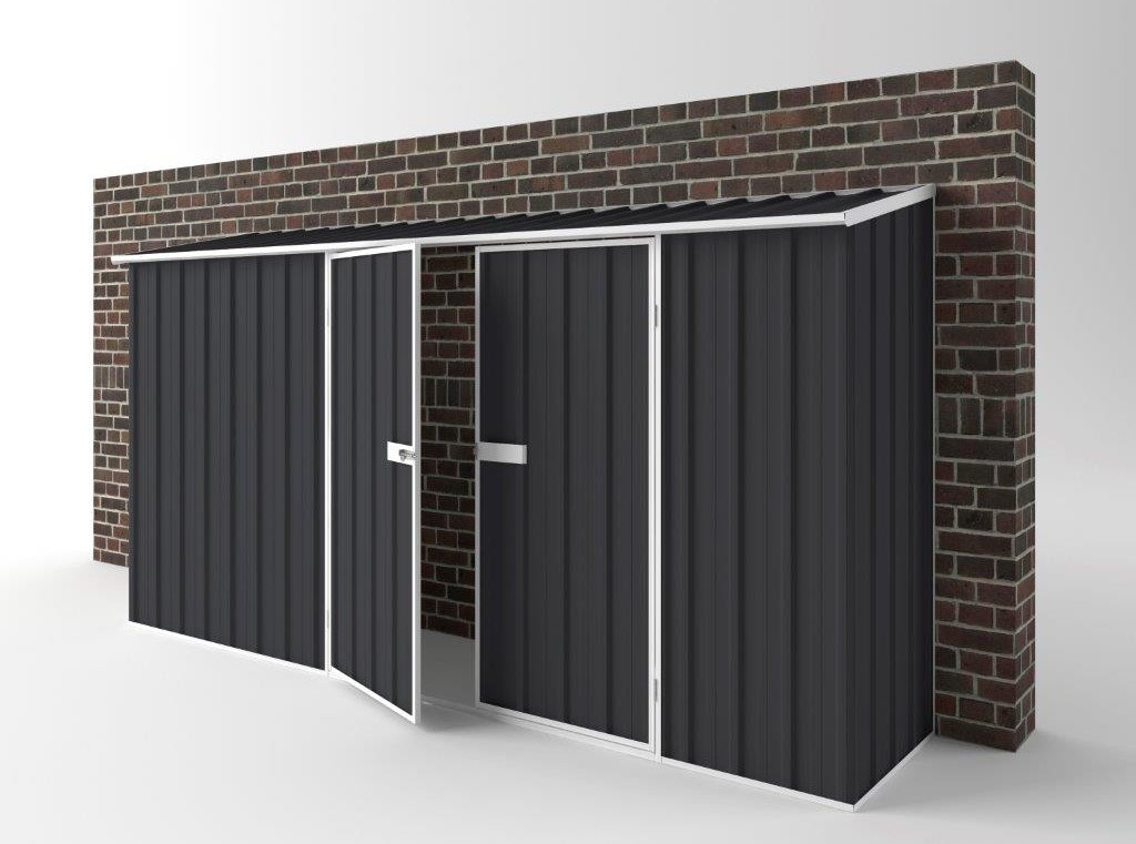 Off The Wall Garden Shed 3.75m (w) x 0.78m (d)x 1.95m (h)  Iron Grey Colour