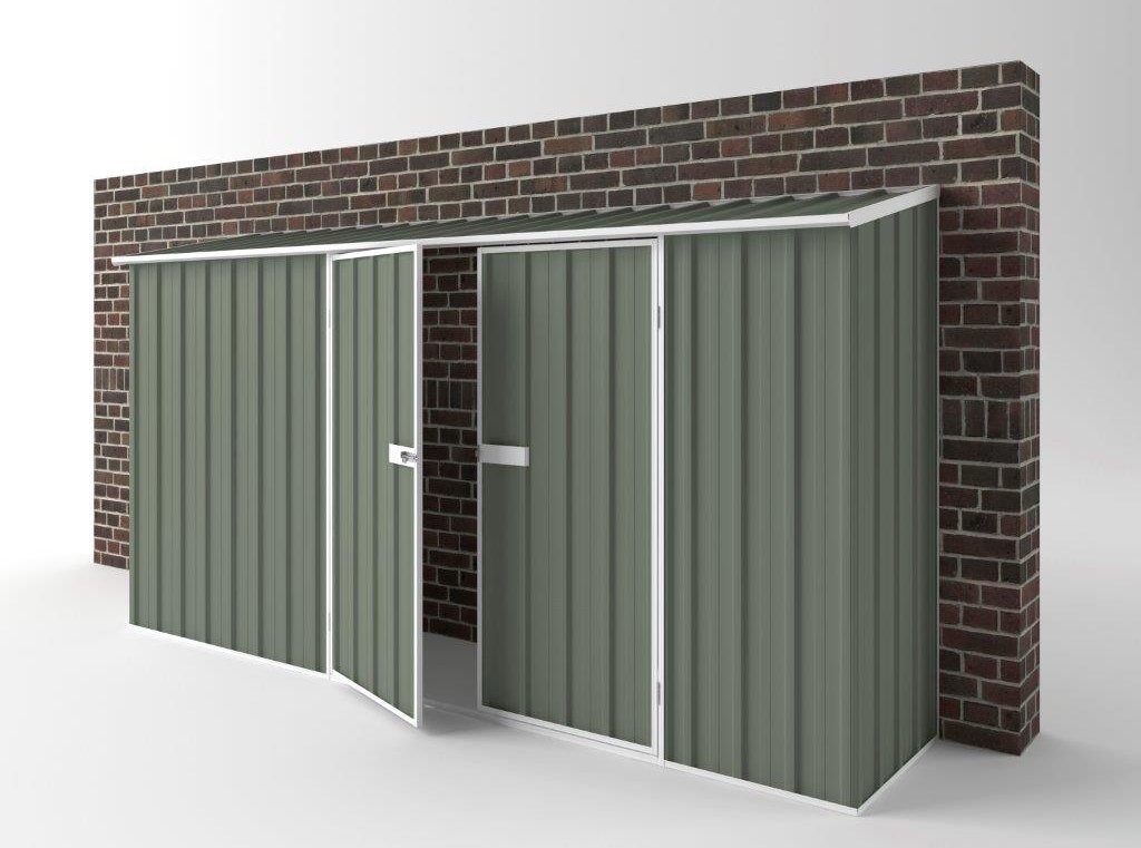 Off The Wall Garden Shed 3.75m (w) x 0.78m (d)x 1.95m (h)  Mist Green Colour