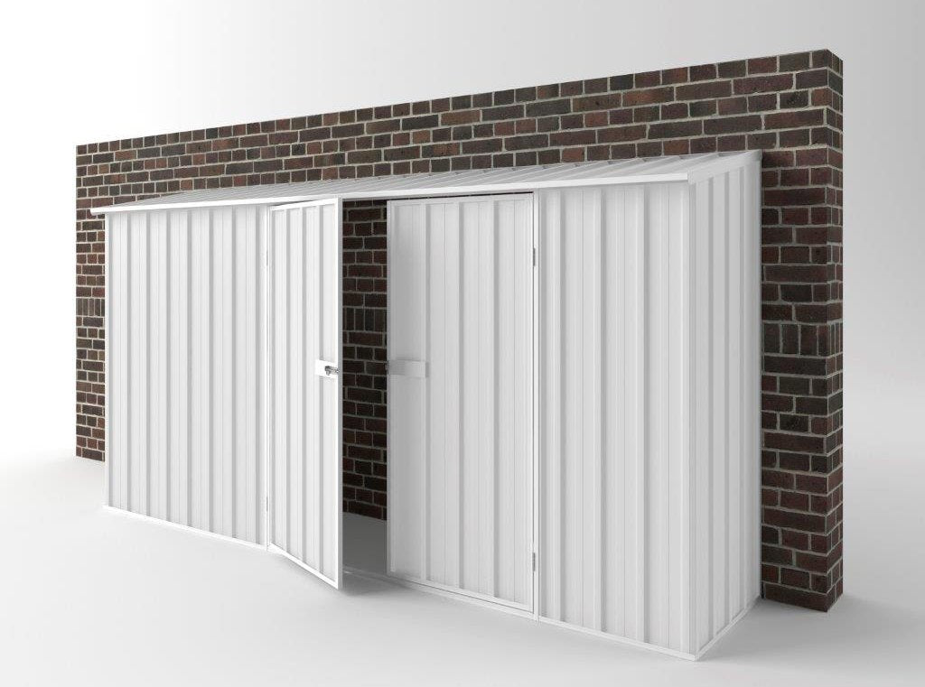 Off The Wall Garden Shed 3.75m (w) x 0.78m (d)x 1.95m (h)  Off White Colour