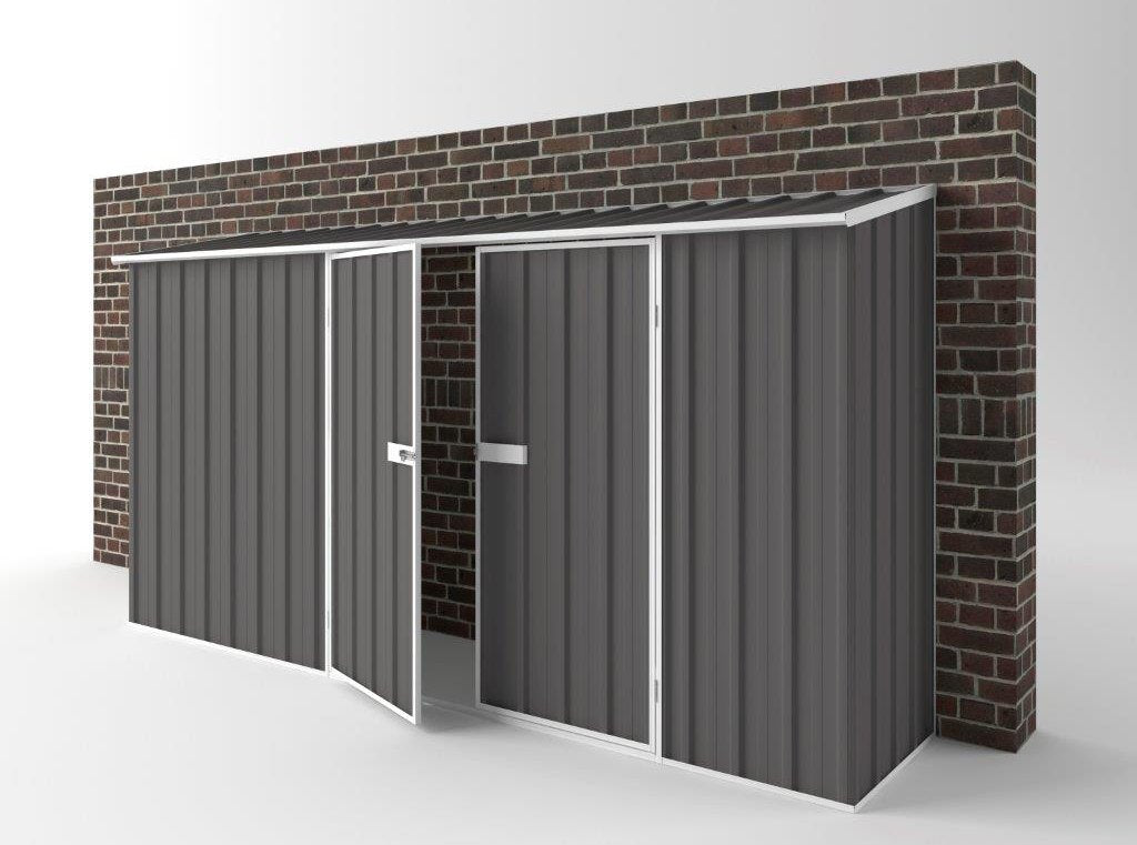 Off The Wall Garden Shed 3.75m (w) x 0.78m (d)x 1.95m (h)  Slate Grey Colour