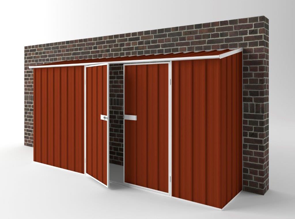 Off The Wall Garden Shed 3.75m (w) x 0.78m (d) Standard - 1.95m Tuscan Red Colour