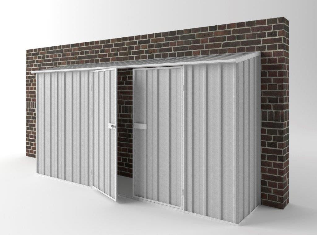 Off The Wall Garden Shed 3.75m (w) x 0.78m (d) Standard - 1.95m Zinc Colour
