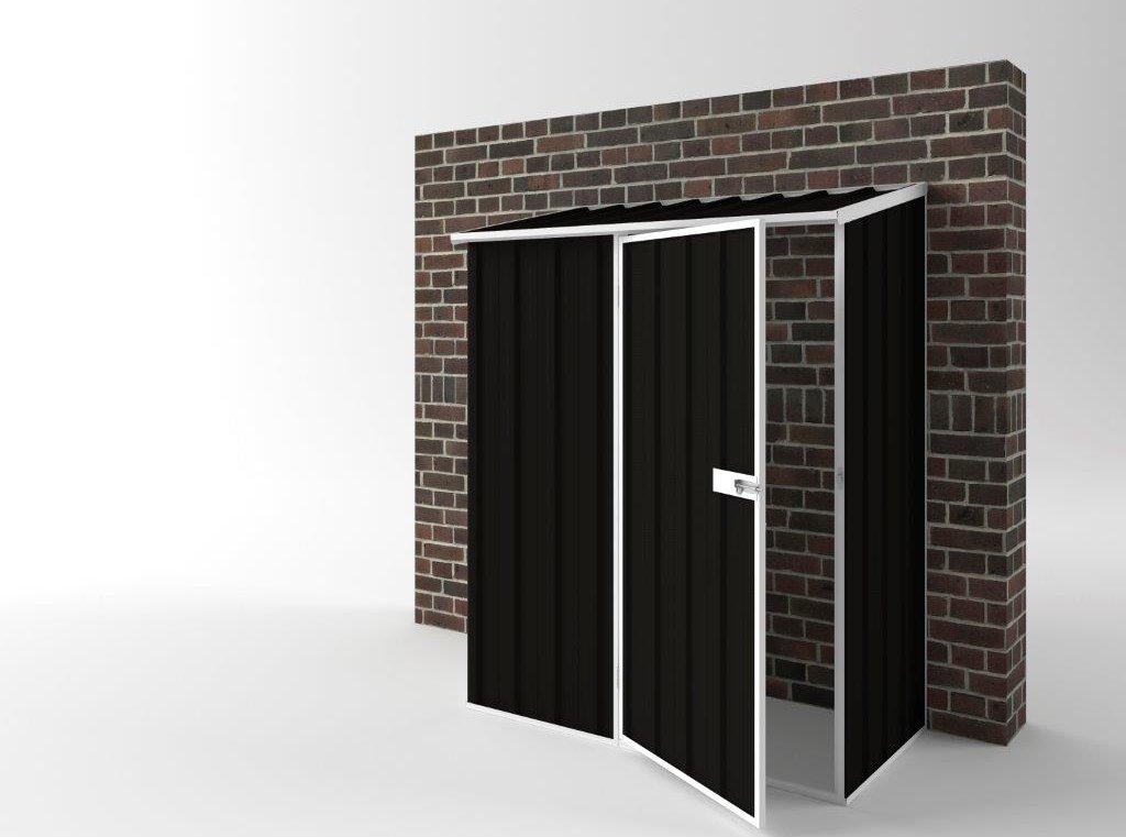 Off The Wall Garden Shed 1.50m (w) x 0.78m (d) Standard - 1.95m Ebony Colour
