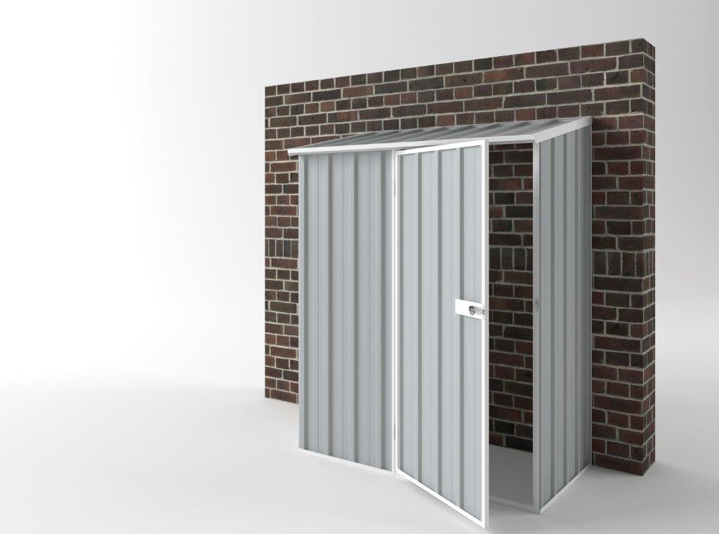 Off The Wall Garden Shed 1.50m (w) x 0.78m (d)x 1.95m (h)  Gull Grey Colour