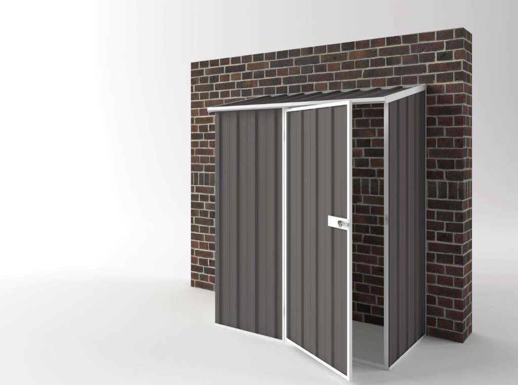 Off The Wall Garden Shed 1.50m (w) x 0.78m (d)x 1.95m (h)  Slate Grey Colour