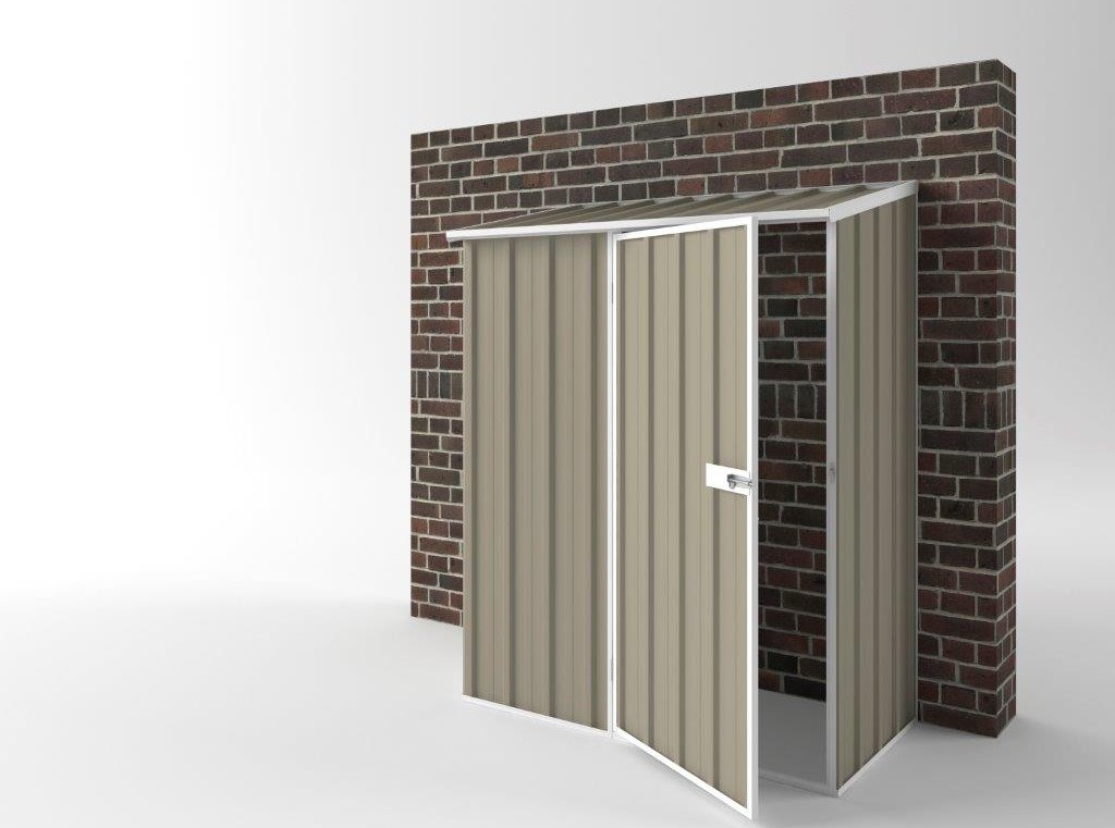 Off The Wall Garden Shed 1.50m (w) x 0.78m (d)x 1.95m (h)  Stone Colour