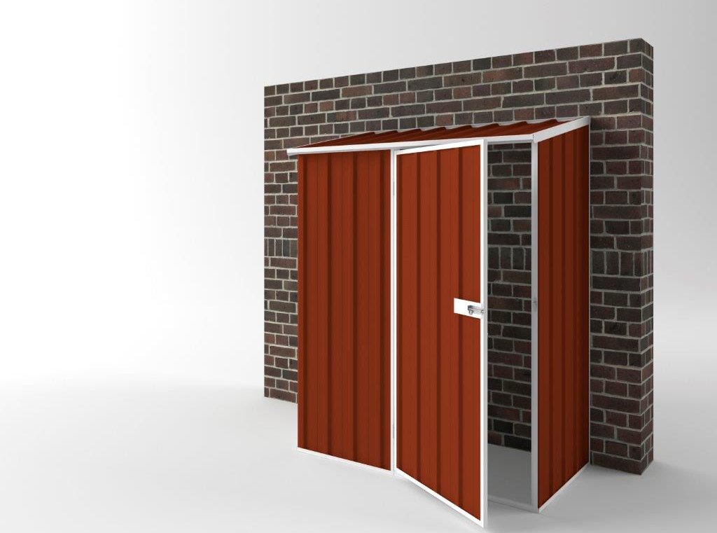 Off The Wall Garden Shed 1.50m (w) x 0.78m (d) Standard - 1.95m Tuscan Red Colour
