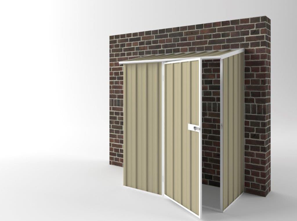 Off The Wall Garden Shed 1.50m (w) x 0.78m (d)x 1.95m (h)  Wheat Colour