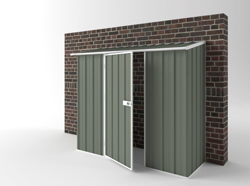Off The Wall Garden Shed 2.25m (w) x 0.78m (d) Standard - 1.95m Mist Green Colour