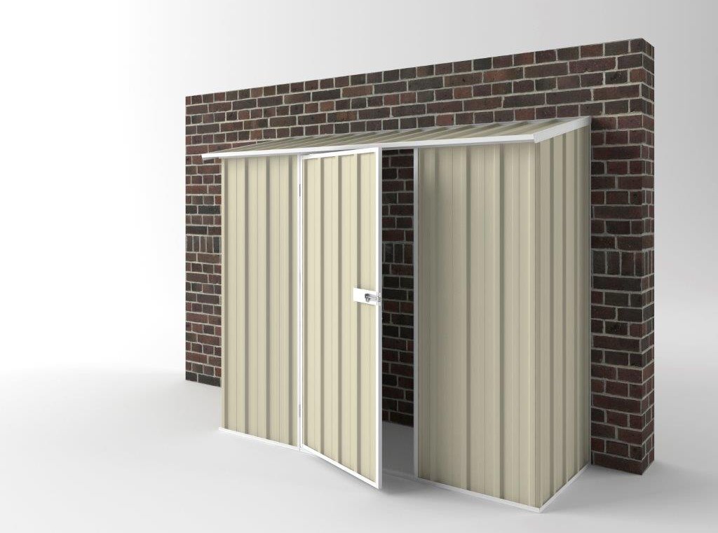 Off The Wall Garden Shed 2.25m (w) x 0.78m (d)x 1.95m (h)  Smooth Cream Colour