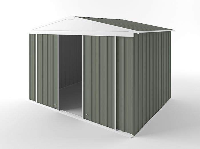 Gable Slider Garden Shed 3.00m (w) x 2.25m (d) Standard - 2.10m Mist Green Colour