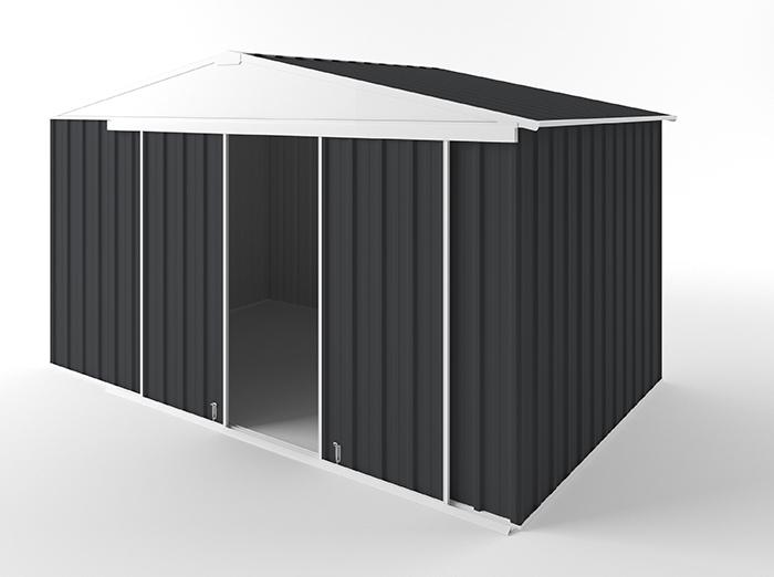Gable Slider Garden Shed 3.75m (w) x 2.25m (d) Standard - 2.18m Iron Grey Colour