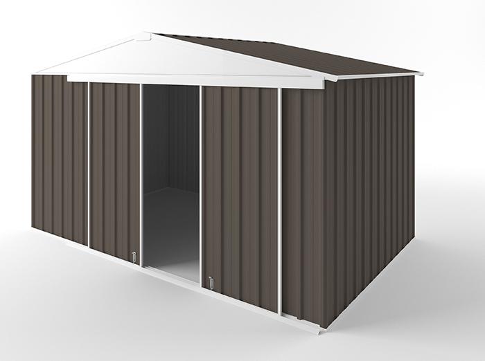 Gable Slider Garden Shed 3.75m (w) x 2.25m (d) Standard - 2.18m Jasmin Brown Colour