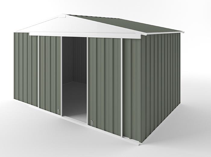 Gable Slider Garden Shed 3.75m (w) x 2.25m (d) Standard - 2.18m Mist Green Colour