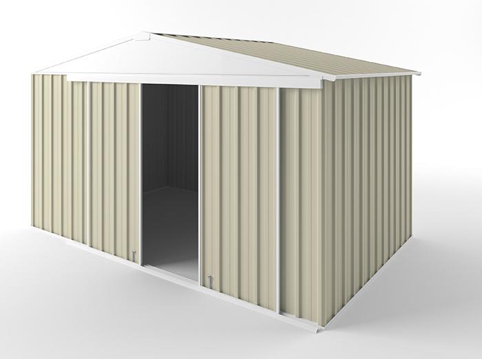 Gable Slider Garden Shed 3.75m (w) x 2.25m (d) Standard - 2.18m Smooth Cream Colour