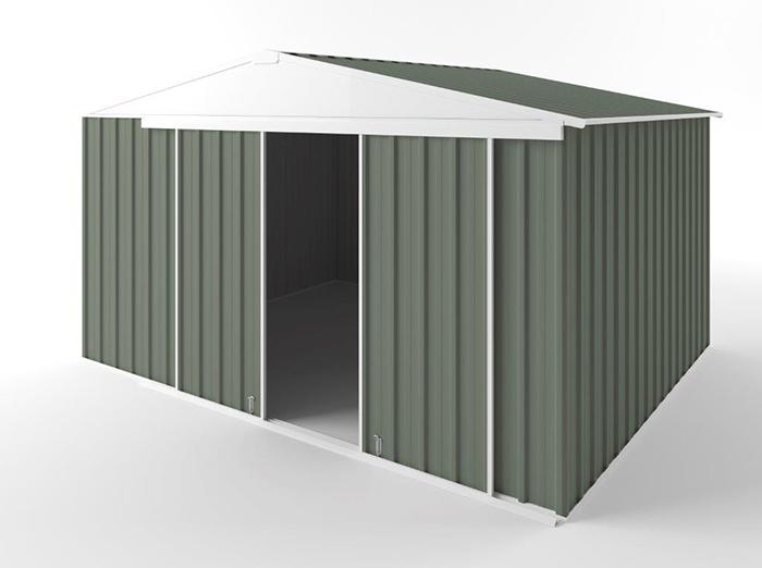 Gable Slider Garden Shed 3.75m (w) x 3.00m (d)x 2.18m (h)  Mist Green Colour