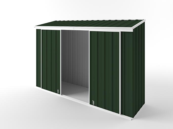 Narrow Slider Garden Shed 3.00m (w) x 0.78m (d)x 1.95m (h)  Caulfield Green Colour