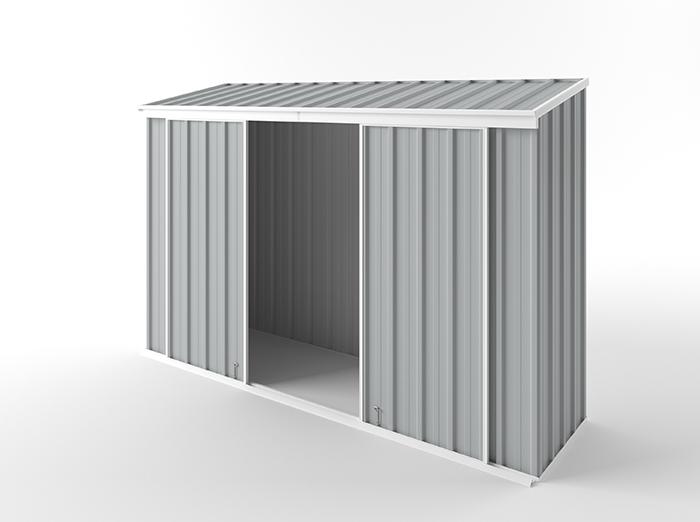 Narrow Slider Garden Shed 3.00m (w) x 0.78m (d)x 1.95m (h)  Gull Grey Colour