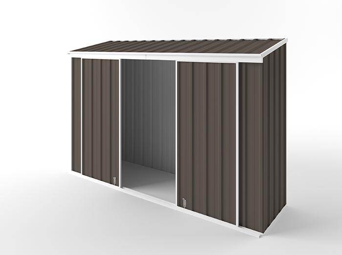 Narrow Slider Garden Shed 3.00m (w) x 0.78m (d)x 1.95m (h)  Jasmin Brown Colour