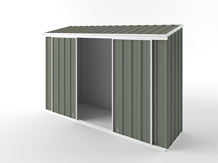 Narrow Slider Garden Shed 3.00m (w) x 0.78m (d)x 1.95m (h)  Mist Green Colour