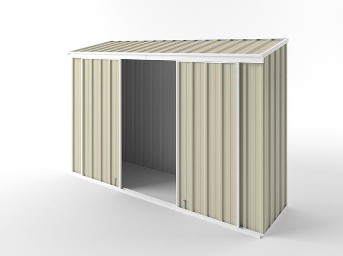 Narrow Slider Garden Shed 3.00m (w) x 0.78m (d)x 1.95m (h)  Smooth Cream Colour